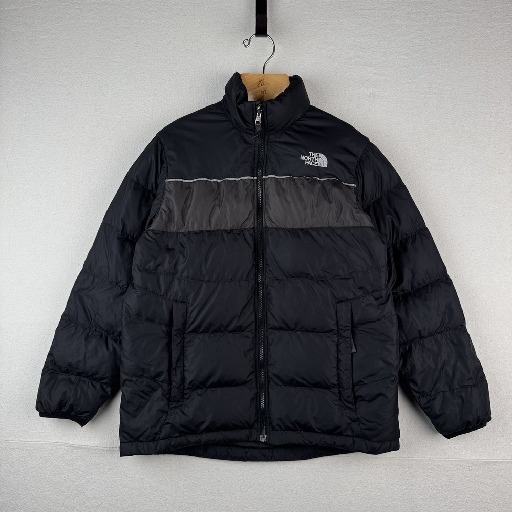 The North Face 550 Goose Down‎ Puffer Jacket Youth  XL  Black Gray